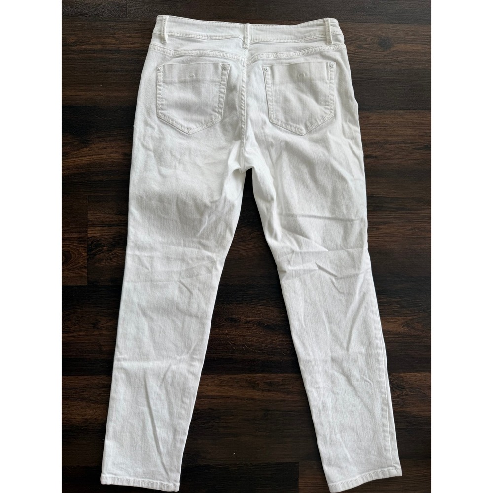 J.Jill Jeans Womens 4 Authentic Fit Slim Leg White Denim Excellent - Picture 2 of 2